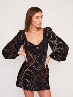 Stone Cold Fox mini dress. 100% silk